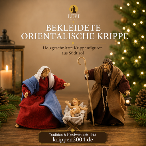 Bekleidete orientalische Krippenfiguren von Lepi mit Stoffgewändern für die Weihnachtskrippe