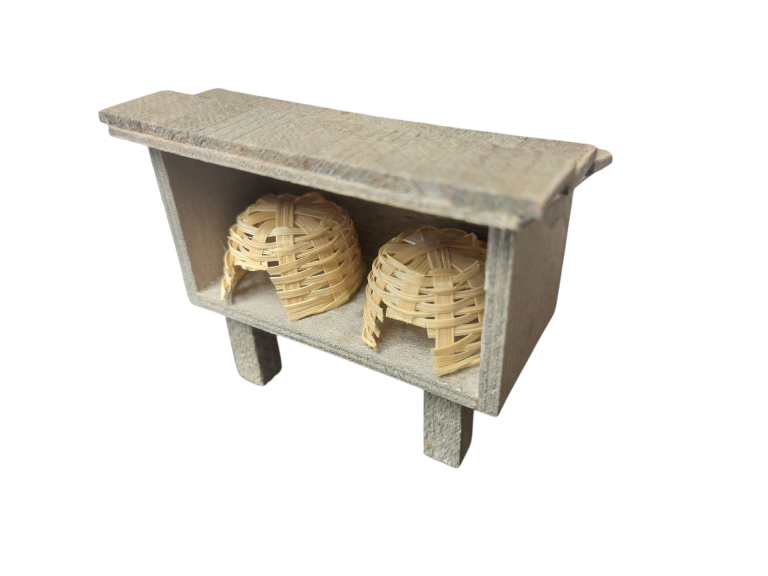 Bienenstock klein mit Schindeldach - Krippenzubehör