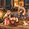 Heilige Familie der Original Heimatlichen Krippe von Lepi mit Bauernwiege