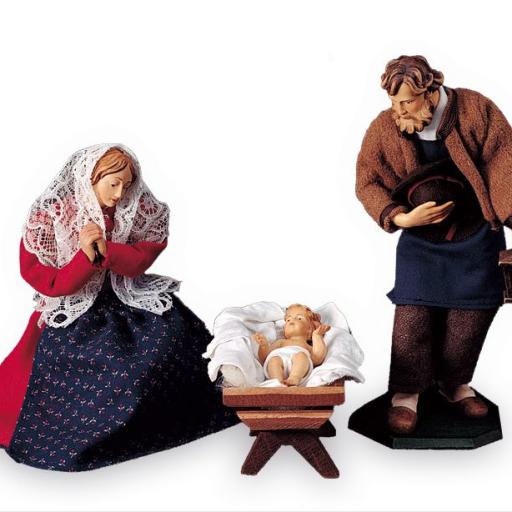 Hl. Familie 3-teilig 1A+2+3- Volkstümliche Krippe von Lepi