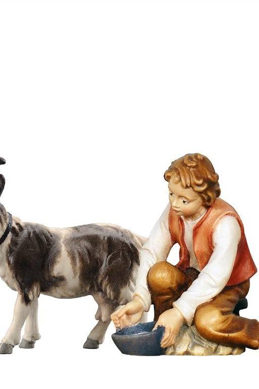 KO Junge melkend mit Ziege- Color- Bemalt-8010851_80