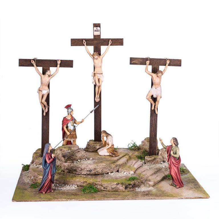 Kreuzigungsgruppe mit 7 Figuren- Landschaftsplatte-Color-10019-S7_C