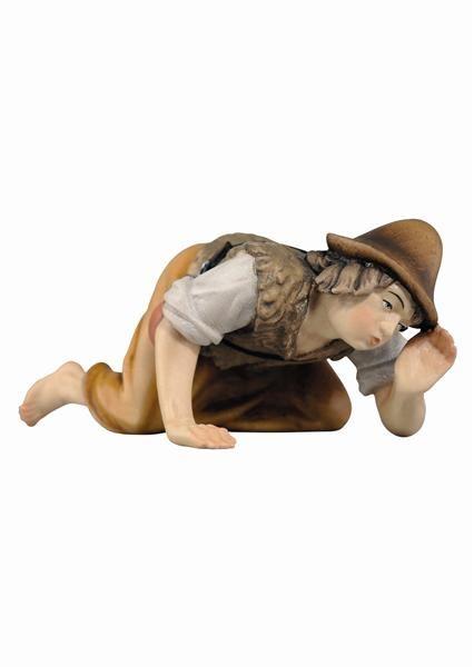 Hirt ins Feuer blasend - Color-Bemalt - Simon Krippe