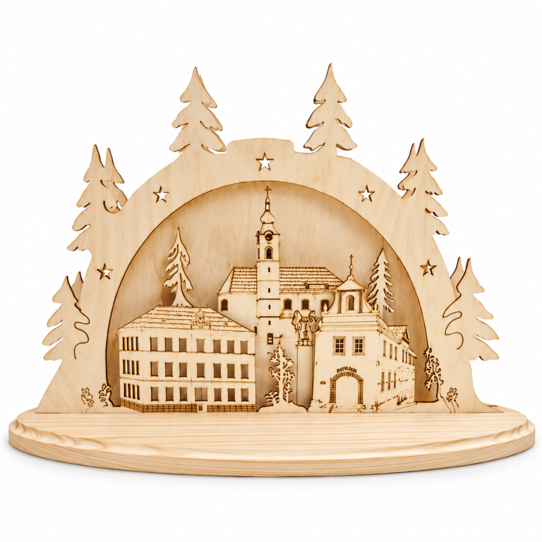 Schwibbogen Neustadt an der Waldnaab mit Stadtkirche, Schulhaus und Rathaus