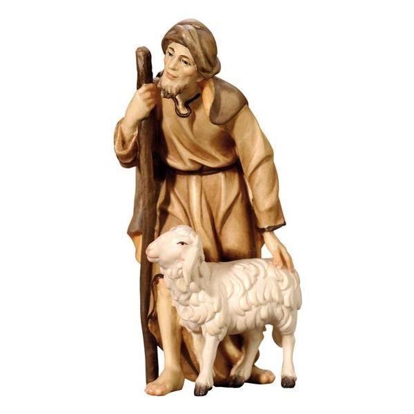 Hirt mit Stock und Schaf-Color-Bemalt-Simon Krippe