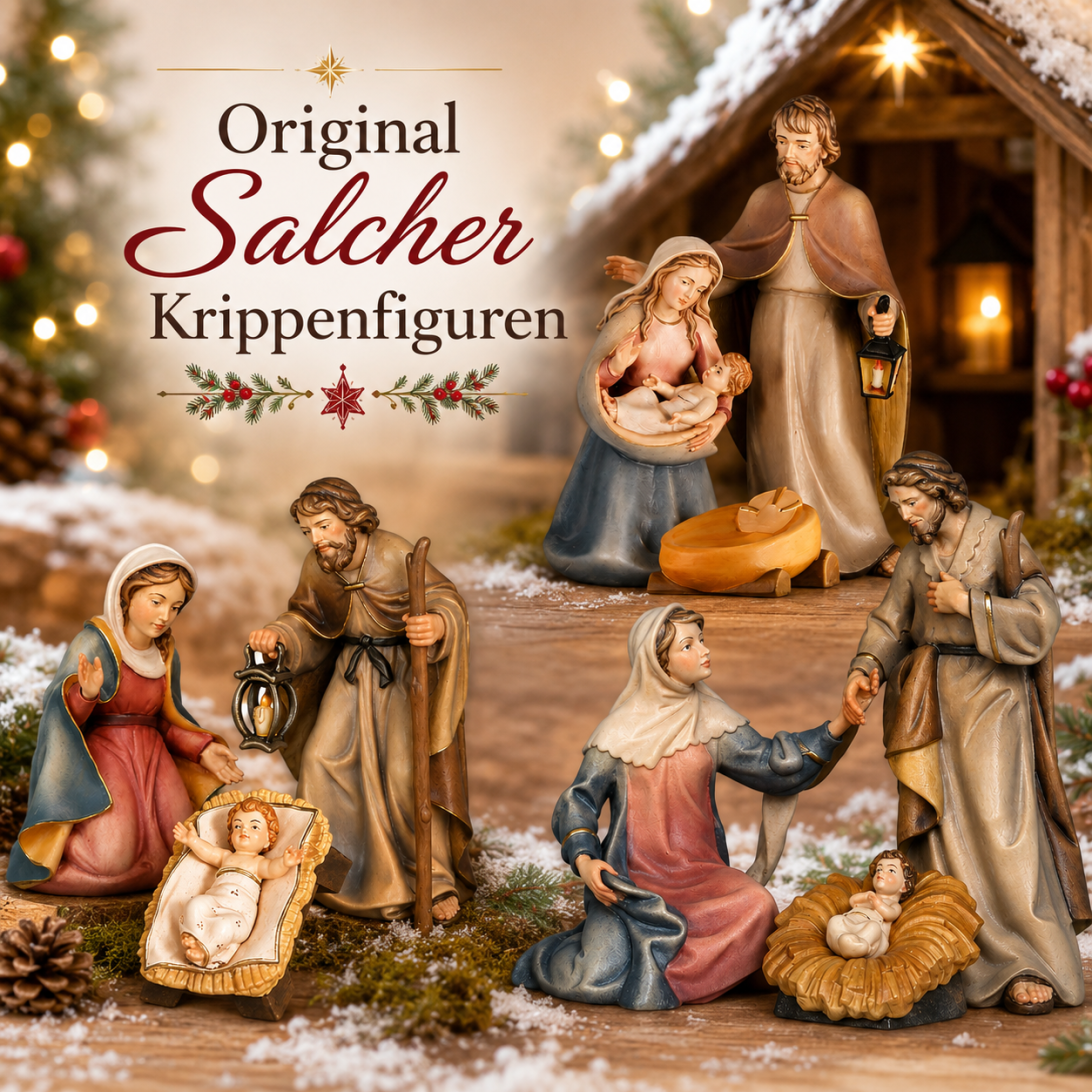 Salcher Krippen mit Bethlehem Krippe, Morgenstern Krippe, Original Salcher Krippe und Original Jesaja Krippe aus Ahornholz