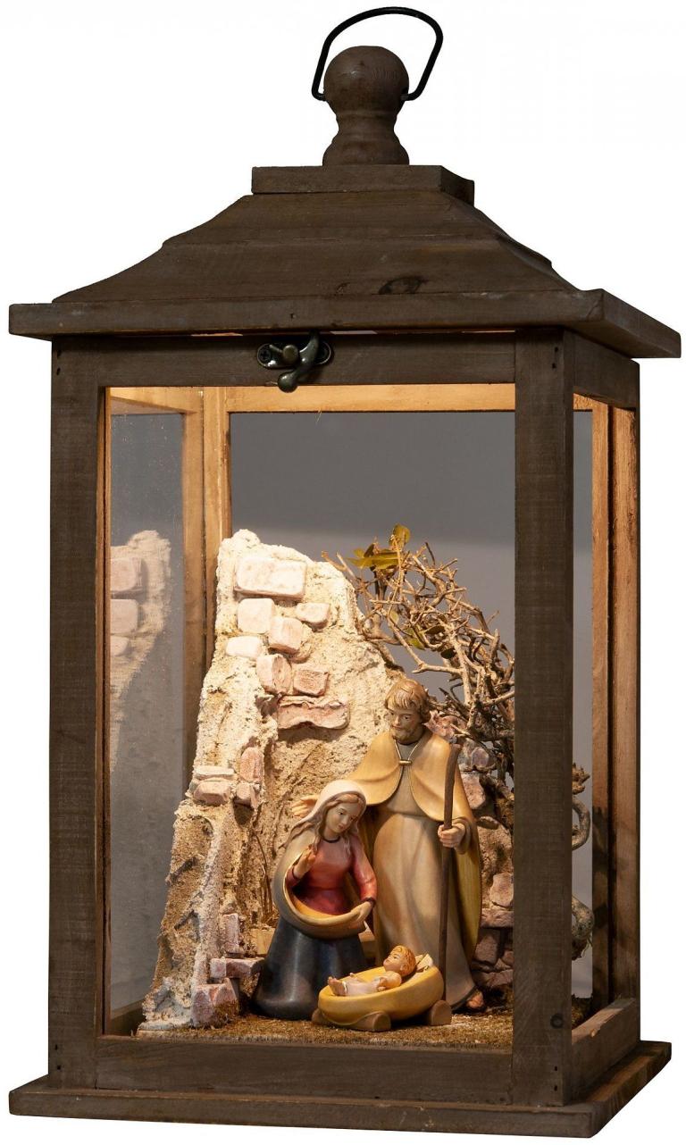 LED Holzlaterne mit Hl. Familie Jesaia 12cm-Color 2855_