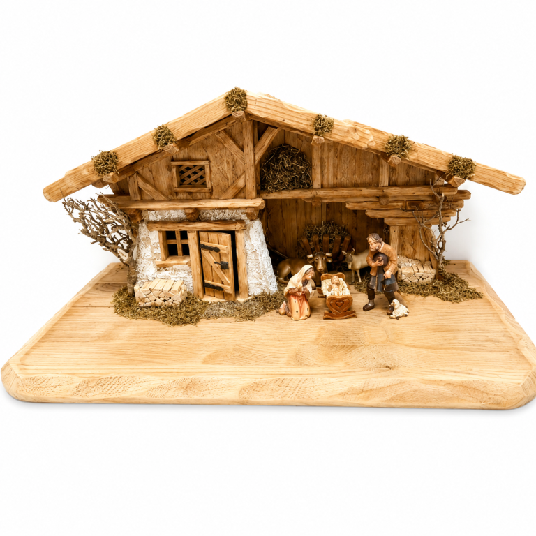 Lepi Starterset Heimatliche Krippe mit Hl. Familie, Ochs, Esel und Stall