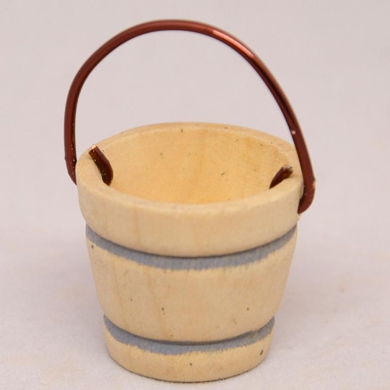 Holzeimer mit Henkel - Krippenzubehör -
