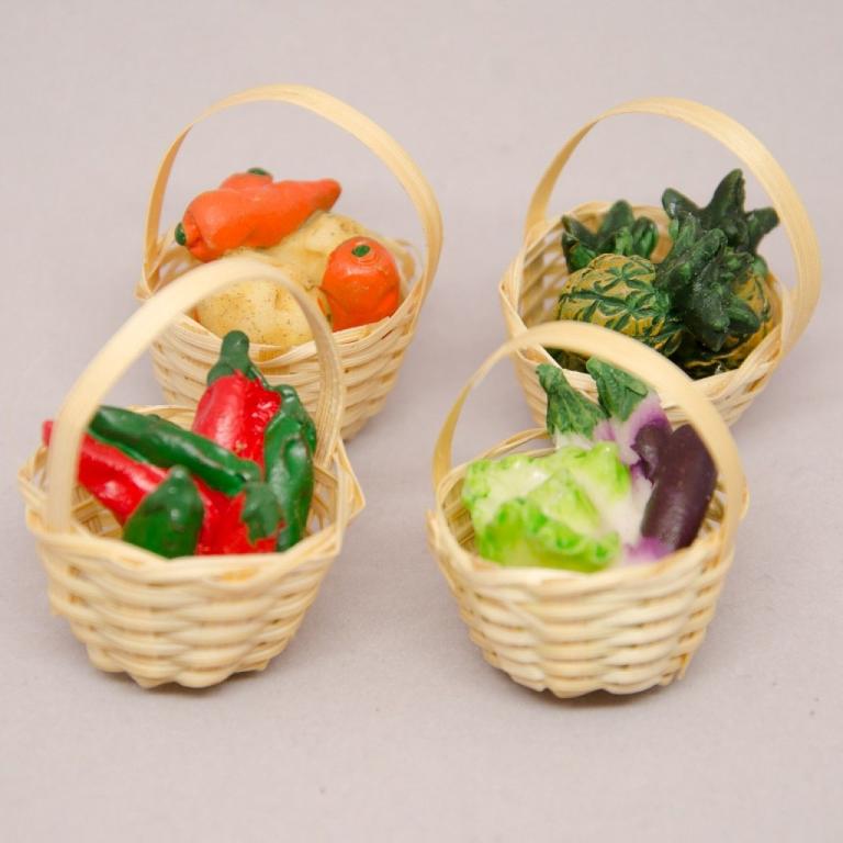 Körbchen mit Gemüse im Set 4 Stück sortiert - krippenzubehör-jpg