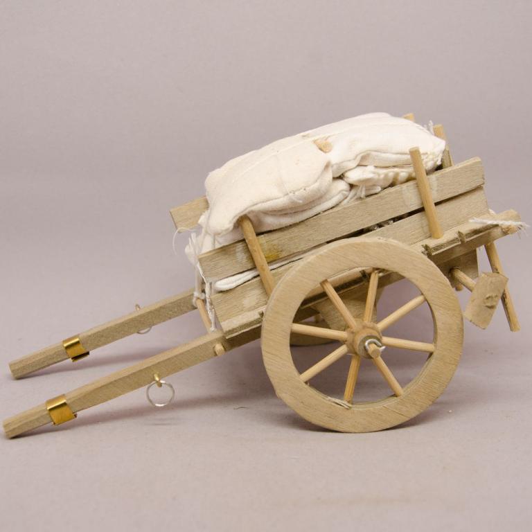 Leiterwagen beladen mit Säcke - Krippenzubehör-