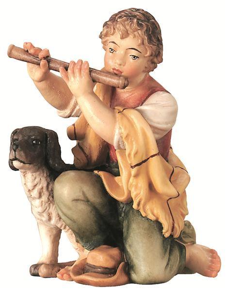 Junge mit Flöte und Hund-color