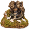 Wurzelbrunnen-Wasserfall mit LED-Beleuchtung fĂĽr Krippen mit Tierfiguren