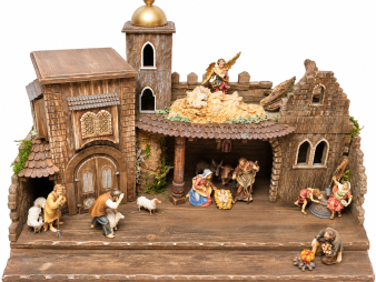 Orientalischer Krippenstall-krippen2004.de-Holzgeschnitzt azs eigener Werkstatt
