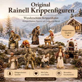 Rainellfiguren aus Holz für Weihnachtskrippen