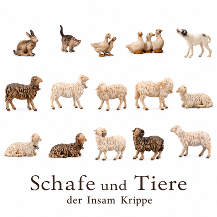Schafe und Tiere der Insam Krippe für die Krippenlandschaft