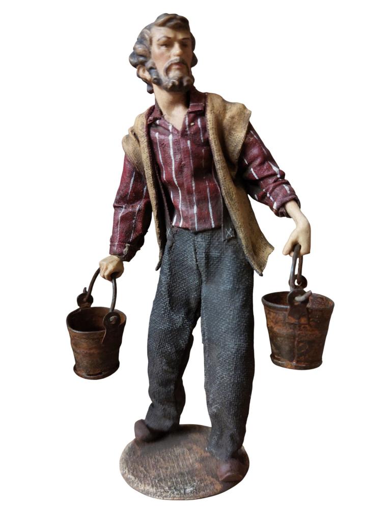 Tränker - Hirt mit Eimern- Rustika Krippe -