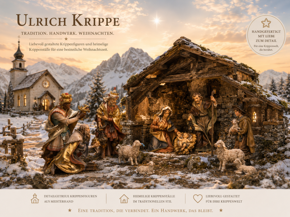 Ulrich Krippe mit Krippenfiguren für Weihnachtskrippen