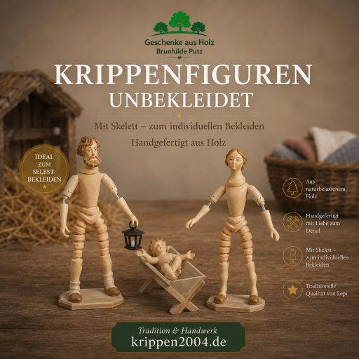 Unbekleidete Volkskrippe von Lepi zum Selbstbekleiden